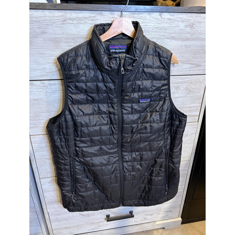Patagonia Nano Puff Vest Womens XXL Black Quilted Insulated Full Zip Puffer
